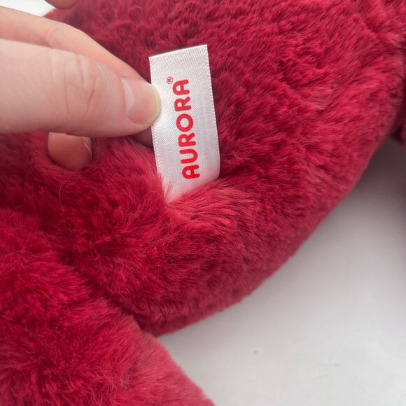 Aurora Snoozles Red Triceratops 18" Dinosaur Plush Blue Frill, Horns Soft Floppy - Picture 5 of 7